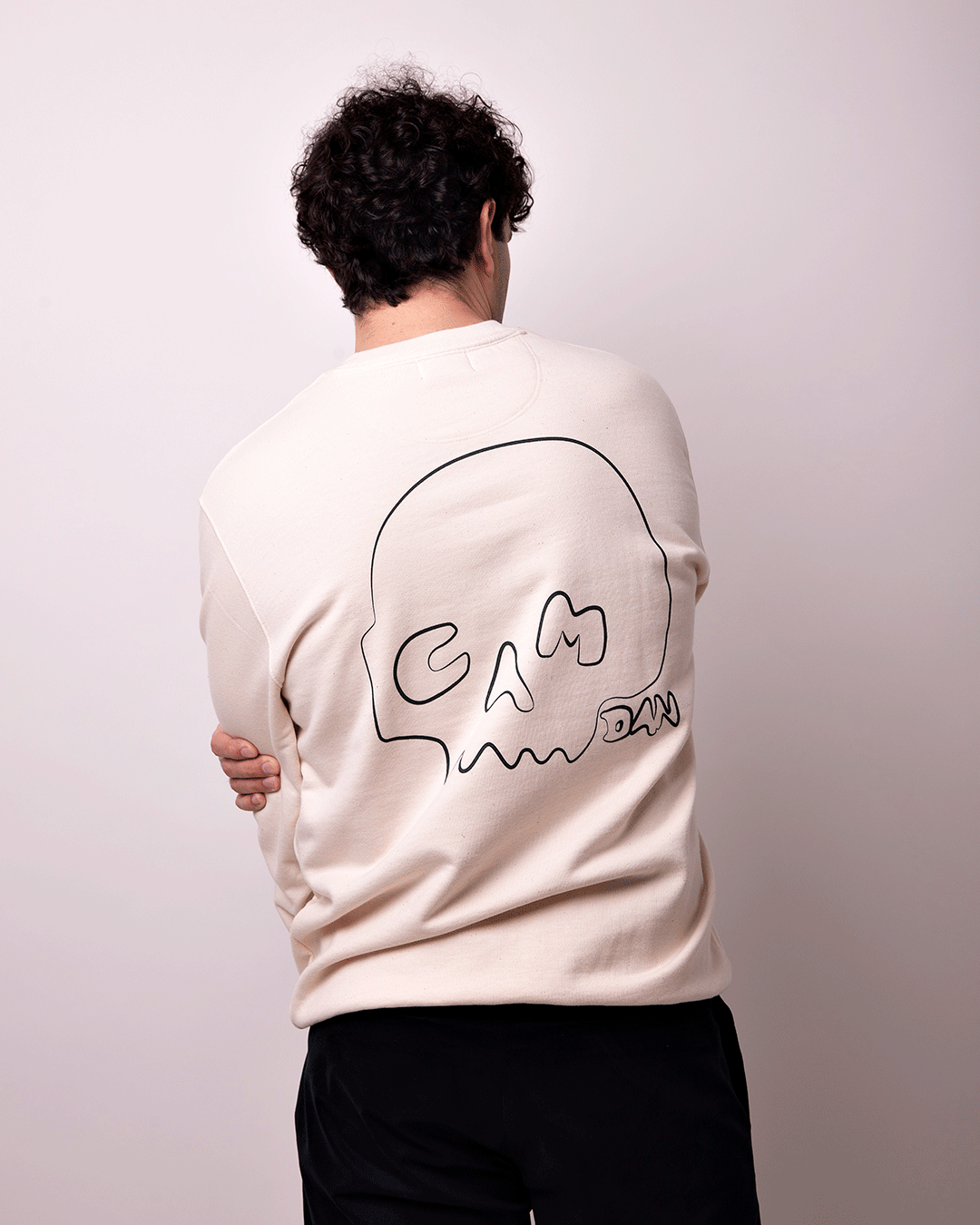Sudadera Calavera Beige