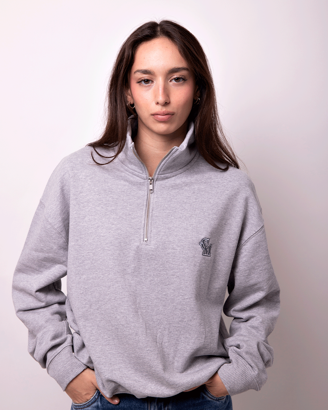 Sudadera Zipper Gris