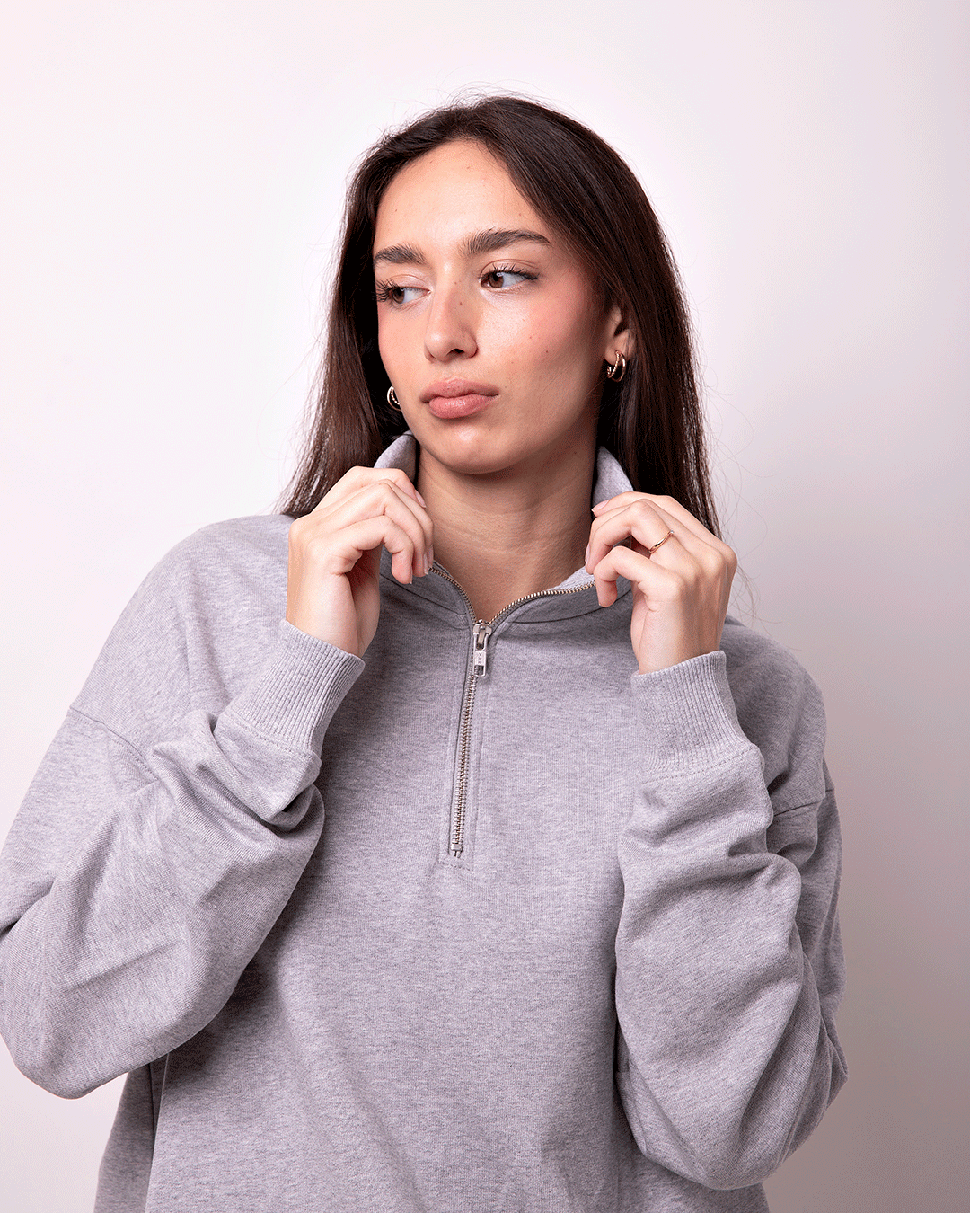 Sudadera Zipper Gris