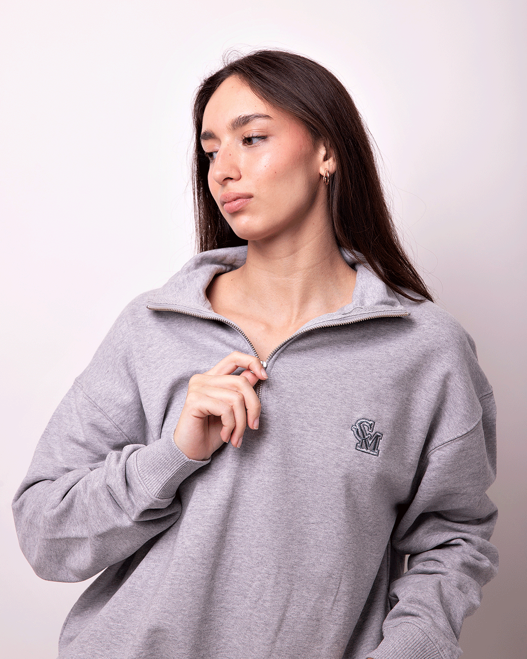 Sudadera Zipper Gris