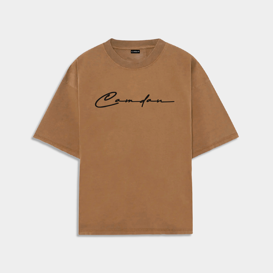 Camiseta Oversize Streak Camel